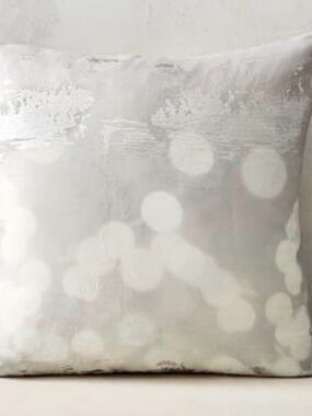 (3) West Elm Silver Gray Dot Pattern Accent Pillow